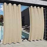 Clothink Outdoor Vorhänge Wasserfest Sonnenschutz Winddicht Rostfrei...