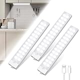 Led Unterbauleuchte Küche, Dimmbar USB Wiederaufladbar LED Bewegungsmelder...