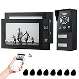 JeaTone WLAN 2-Familien Video Türsprechanlage mit 7''IP Touchscreen, 1080P...