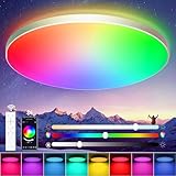 Oraymin LED Deckenleuchte Dimmbar mit Bluetooth, 24W 16 Millionen RGB...