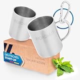 NORDMUT® Edelstahl Thermobecher [2er Set] Camping Tasse | nachhaltige Edelstahl...
