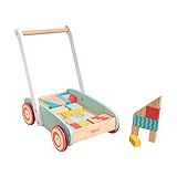 Owl & Fox Holz-Lauflernwagen mit 29 bunten Bausteinen – Traditionelles...