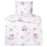 Moon - Rosemarie Bettwäsche Set 135x200 / 80x80 cm -Elegantes florales Muster -...