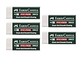 FABER-CASTELL 205002 - Radierer 188121, PVC-Free, Kunststoff, weiß, 5 Stück