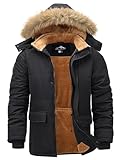 Peakwell Herren Warme Winterjacke Outdoor Winterparka Wasserdichte Daunenjacke...