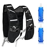 Laufweste für Damen und Herren Reflektierender Trinkrucksack mit 2 x 500 ML,...