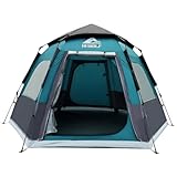 Hewolf Campingzelt für 2/3/4 Personen – sofortiges Pop-Up-Zelt mit 2 Türen,...