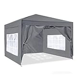 ISE 3x3m Garten Faltpavillon Pavillon inkl.Tragtasche,Gartenzelt,UV-Schutz 50+...