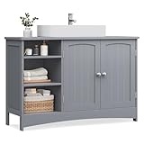 VASAGLE Waschbeckenunterschrank, Unterschrank, Badezimmerschrank, extra lang, 30...
