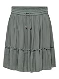 ONLY Damen Mini Volant Rock Kurzer A-Linien Chiffon Rüschen Skirt mit Tunnelzug...