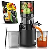 LEBENLANG Entsafter Slow Juicer - Inkl. Rezeptbuch & Große 130mm Öffnung I...