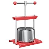 Wiltec Obstpresse 6L Weinpresse aus Stahl Edelstahlkorb Fruchtpresse mit...