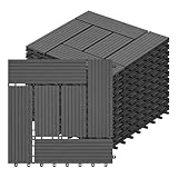 Laneetal WPC Fliesen 11er Set für 1 m², Balkonfliesen 30x30 cm,...