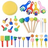 Schwamm Malerei Pinsel Set, 30 Stücke Kinder Malwerkzeuge Set, Schwamm Pinsel...