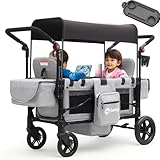 Sekey Bollerwagen Kinder Zwillingsmodus, Bollerwagen Faltbar mit Dach 2 Kinder,...