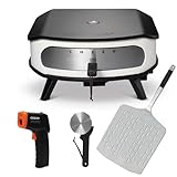 Cozze® 17' Pizzaofen mit drehbarem Stein & LED + Geschenkset mit Pizzaschaufel,...