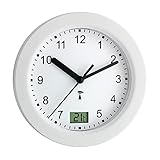 TFA Dostmann Analoge Badezimmer Uhr Funk, 60.3501, mit digitaler...