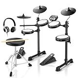 Donner DED-80 E-Drum-Set, E Schlagzeug leises Mesh Kit mit 180 Sounds, mit...