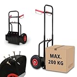 Grafner Sackkarre klappbar, Vollgummireifen, Belastbarkeit 200kg, PU Reifen,...