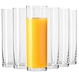 Krosno Getränke Glas Wassergläser, zartes, leichtes Glas| 6-teiliges Set | 200...