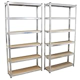 TRUTZHOLM 2X Schwerlastregal Steckregal 200x100x30 Archivregal Schwerlastregal...