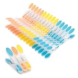 AiQInu 30 Stück Wäscheklammern mit Rutschfestem Silikon, Plastik...