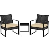 Yaheetech Balkonmöbel Set, Gartenmöbel-Set aus PE-Polyrattan Wetterfest inkl....