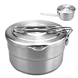 mizikuu Camping Topf, 1.5 L Großes Fassungsvermögen Bento Topf Camping...