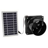 SIXRUN Solarpanel-Lüfter-Set, 10 W, 12 V, Solarbetriebener Abluftventilator...