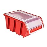 10 x Stapelbox mit Deckel Werkstatt Stapelkiste Sortierbox Box 100x155x70 Rot |...
