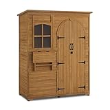 M MCombo Gartenschrank Geräteschuppen Holz Wetterfest, Gartenhaus Outdoor...