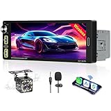 Bluetooth Autoradio 1DIN kompatibel mit Wireless CarPlay und Android Auto,...