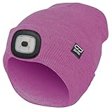 Mütze-Beanie Farbe Berry, 2. Generation mit besserem Halt des LED Licht,...