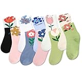 Utensilsto 10 Paar Damen Socken, Bunte Blumen Damen 35-39 Lustige socken Blumen...
