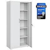 SONGMICS Aktenschrank, Mehrzweckschrank, Stahl-Aufbewahrungsschrank, 5 Ebenen,...