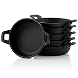 BBQ-Toro Gusseisen Grillpfännchen (6-er Set) | Ø 13 cm | bereits eingebrannt -...