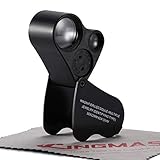 KINGMAS Beleuchtete Schmucklupe mit 2 Linsen, 30-Fach 22 mm, 60-Fach 12 mm,...