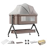 Aveainelle Baby-Beistellbett mit Matratze, Faltbare und Umwandelbare Babywiege,...