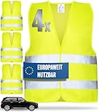HELDENWERK Warnwesten Auto 4er Set Europaweit gültig nach aktueller Norm 2025...