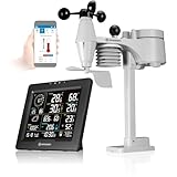 Bresser WLAN Wetterstation 8-in-1 mit Außensensor, WBGT-Hitzestress-Index, UV,...