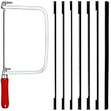 TXErfolg Laubsäge Set inkl. 7 Sägeblätter(14/18/24 Zähne) und Laubsägebogen...