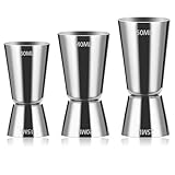 3er Pack Cocktail Messbecher Set mit Doppelmass Skala - Professioneller...