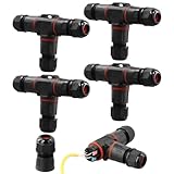QWORK® 4 Stück Kabelverbinder Wasserdicht IP68, 3-Wege-Kabelstecker,...