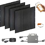 Slim-Line Modul 4er Set mit Wechselrichter Balkonkraftwerk Komplettset PV-Anlage...