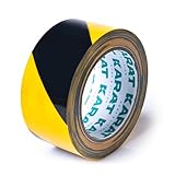 KARAT Absperrband gelb schwarz 5cmx10m Reflektierendes Klebeband, selbstklebend...