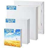 jwtyu Leinwand zum Bemalen 9 Stück Keilrahmen 280g/m² Leinwände zum Bemalen...