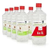 Höfer Chemie 6 x 1 L FLAMBIOL® Premium Brenngel für Brenngel Dekofeuer, Lampe...