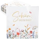 BETESSIN Servietten Hochzeit - 40 Stück Servietten Schön Dass Du Da Bist -...