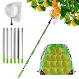 KOMABLEN 2.4M Obstpflücker mit Teleskopstiel, Apfelpflücker mit Edelstahl...