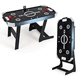 COSTWAY Airhockey Tisch klappbar, Air Hockey Spieltisch elektrisch mit...